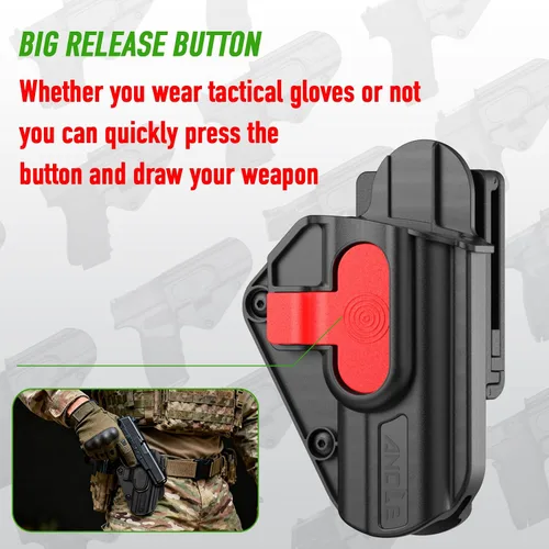 Vista 3 de Funda ajustable para Hellcat Pro/Glock 17 19 19X 43 44 45 48 / Ruger 57 / SCCY CPX Gen3 / Taurus GX4 / S&W M&P 9MM /.380 Shield EZ, Funda