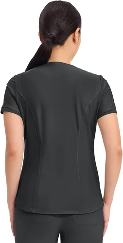 Vista 4 de Cherokee Form Blusas de Uniforme Médico para Mujeres, Blusa de Uniforme Médico de Punto Elástica con Cuello en V - CK840 Negro
