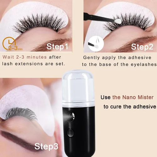 Vista 3 de Kingsmile Nano pulverizador de niebla, nano nebulizador eléctrico, vaporizador facial portátil para extensiones de pestañas y cuidado diario, mini