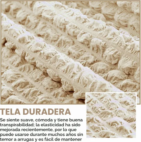 Vista 4 de Fanfanwin Juego de 2 piezas de funda elástica para sofá con falda, funda para cojines de sofá con falda, duradera, lavable, de alta elasticidad