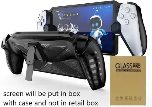 Vista 2 de Funda con soporte y protector de pantalla para PlayStation Portal Remote PlayPlayer, funda protectora con soporte para PS5 Handeld 2023 Accesorios