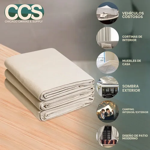 Vista 2 de CCS Lona Protectora de Lona para Pintura – Lona Duck de Algodón Multiusos para Cortinas, Manteles, Telones de Fondo – Cubierta de Piso y Protector