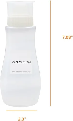 Vista 3 de ZEESOON Dispensador de botellas de condimentos de plástico para salsa de tomate y mayonesa, mostaza (blanco) 12.8 onzas