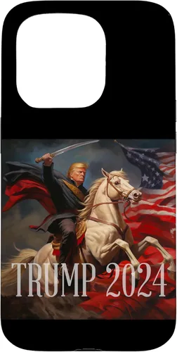 Vista 14 de iPhone 16 Donald Trump - 2024 - American Flag - Horse - Funda de espada