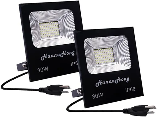 Vista 8 de Luz de inundación LED de 10 W con enchufe, luces de seguridad súper brillantes de 1000 lm, luz de trabajo al aire libre impermeable IP66, foco
