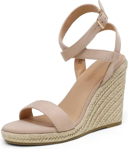 Vista 8 de DREAM PAIRS Sandalias de plataforma para mujer Negro PU