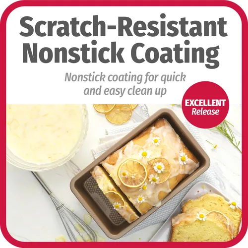 Vista 3 de GoodCook BestBake - Molde para pan de acero al carbono texturizado antiadherente, 9 x 5 pulgadas, bronce