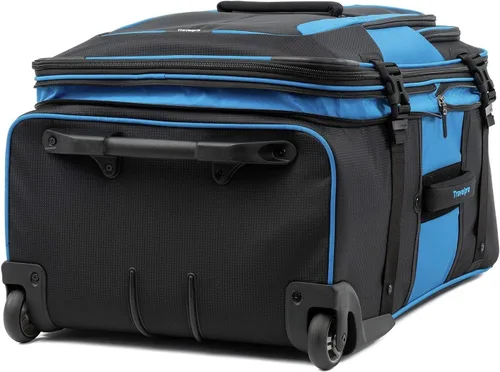 Vista 6 de Travelpro Luggage Bold - Rollaboard expandible de 22", AzulNegro, Maleta vertical enrollable expandible Bold Softside