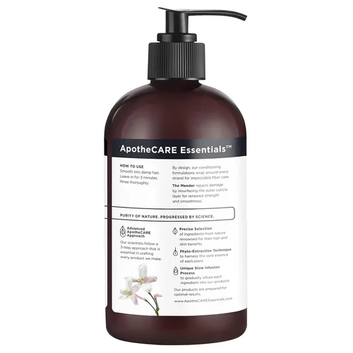 Vista 12 de ApotheCARE Essentials The Mender Acondicionador reparador de cabello dañado, leche de coco, jazmín blanco, vitamina E, 12 onzas