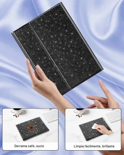 Vista 6 de EAMPANG Funda con purpurina y teclado trackpad para Samsung Galaxy Tab A11 Plus/A9 Plus de 11 pulgadas, Smart Touchpad 7 colores retroiluminados