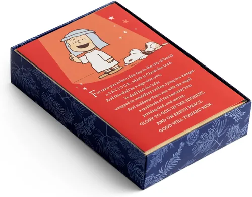 Vista 3 de DaySpring - Peanuts That's What Christmas is All About Charlie Brown - 18 tarjetas navideñas premium en caja, KJV