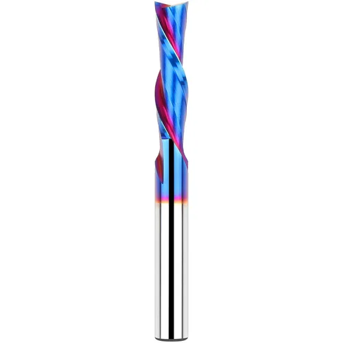 Vista 16 de EANOSIC Brocas de fresadora en espiral de compresión ascendente y descendente de 1/2 pulgada de diámetro de corte con revestimiento nano azul