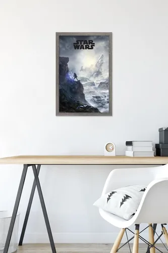 Vista 6 de Trends International Star Wars: Jedi Fallen Order - Póster de pared con clave de acantilado, 14.725 x 22.375 pulgadas, versión enmarcada de madera
