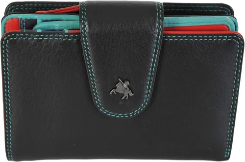 Vista 2 de SP31 Cartera plegable de cuero suave multicolor, Negro -, Billetera plegable