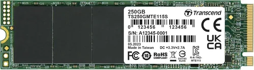 Vista 15 de Transcend SSD M.2 2280 de 128 GB, hasta 1,500 MB/s, compatible con computadora de escritorio Ultrabook, SSD PCIe NVMe Gen3x4, unidad de estado