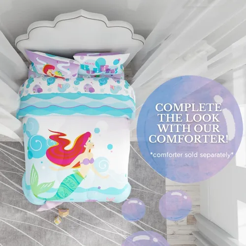 Vista 3 de The Little Mermaid Ariel - Juego de sábanas de microfibra súper suave para niños (producto oficial de Disney) por Franco