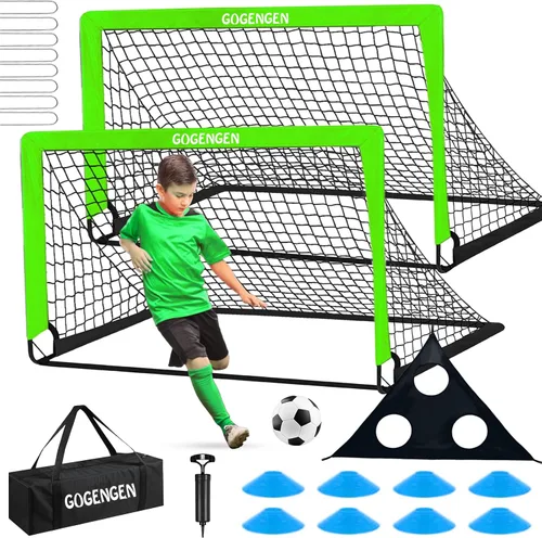 Vista 8 de Soccer Goal, 2 of 6x4 Soccer Goals for Backyard with Soccer Net, Soccer Ball, Target, Cones, Soccer Training Equipment for Toddler Kids Youth