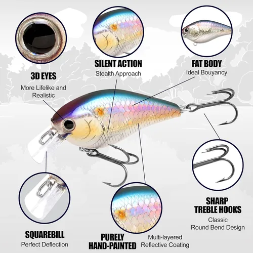 Vista 3 de LUCKY CRAFT LC 1.5 Silent Squarebill Crankbait Fishing Lure, 2-3/8", Bass Fishing Lures for Freshwater, Hard Crankbait with Treble Fishing Hooks