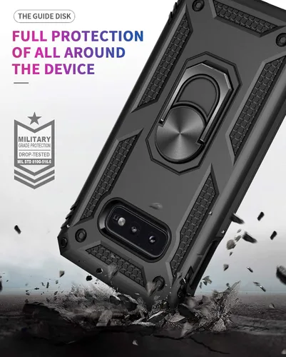 Vista 4 de Korecase - Carcasa para Samsung Galaxy S10E con soporte de anillo, color Negro