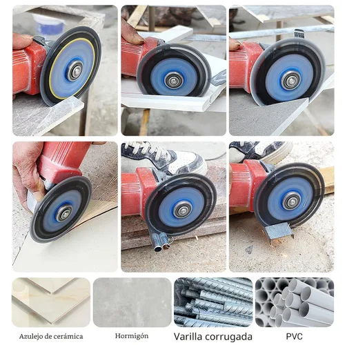 Vista 7 de LOZLIN Paquete de 3 Hojas de Sierra Multiusos de Diamante de 4.5" - Discos de Amoladora Angular de Servicio Pesado para Cortar