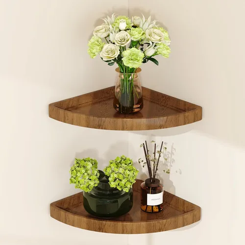 Vista 10 de YMYNY Set of Corner Floating Shelves for Wall Mount 12" White