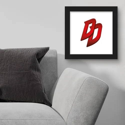 Vista 3 de Trends International Gallery Pops Marvel Comics Daredevil - Póster de pared con símbolo DD, 12.00 x 12.00 pulgadas, versión de marco negro
