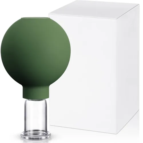Vista 8 de Nuanchu Taza de ventosas faciales de vidrio, taza de silicona para masaje, succión al vacío, para cuerpo, cara, pierna, brazo, espalda, hombro, Negro