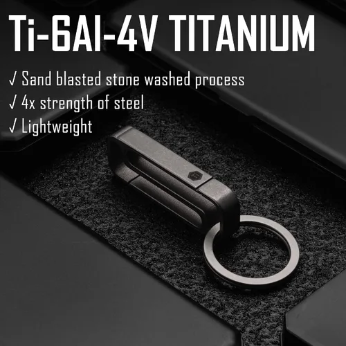 Vista 20 de KeyUnity Clip de cinturón Titanium del tenedor de la llave, llavero lateral doble del mosquetón para los hombres
