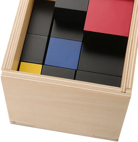 Vista 9 de Materiales de matemáticas Montessori para juguetes de herramientas de aprendizaje temprano preescolar (cubo trinomial)