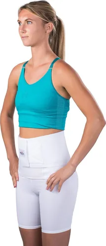 Vista 4 de Saunders S'port All Back Support with White Compression Shorts: Mujer, S (Cintura: 25" - 28")