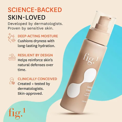 Vista 4 de Fig.1 Limpiador facial hidratante para mujeres Lavado facial suave con glicerina y escualano Fórmula no seca y sin fragancia para pieles