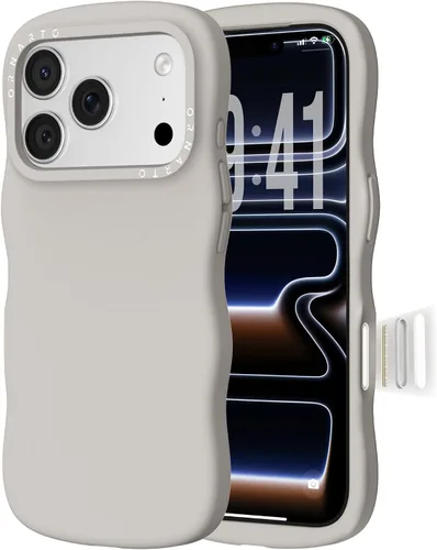 Vista 12 de ORNARTO Funda para iPhone 17 Pro de 6.3", silicona líquida ondulada a prueba de golpes con protección contra caídas y botón de control de cámara