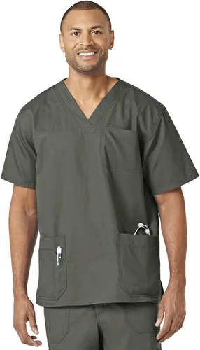 Vista 15 de Carhartt - Camisa ripstop multibolsillo de uniforme para hombre Pieltre oscuro