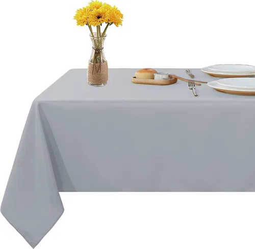Vista 6 de Mantel rectangular – Mantel decorativo para banquetes, cocinas de fiesta, comedor, 400 hilos y 100% algodón centro y mantel de té, paquete de 5
