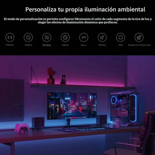 Vista 5 de Xiaomi Tira de luz inteligente (6.6 pies), compatible con Alexa, Google Assistant, aplicación Apple Homekit Home, compatible con WiFi