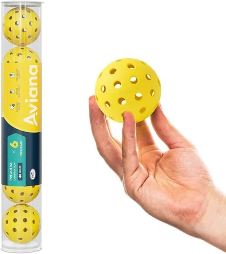 Vista 9 de Outdoor Pickleball Balls USAPA Approved for Tournament Play 6 12 48 Packs Durable 40-Hole Design Ideal for All Skill Levels Pickleball Accessories