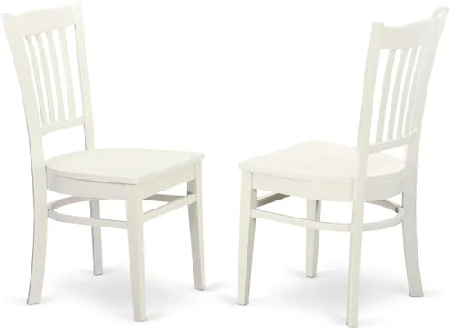 Vista 4 de East West Furniture OXGR3-LWH-W Oxford - Juego moderno de 3 piezas que contiene una mesa cuadrada de madera y 2 sillas de comedor, 36 x 36 pulgadas