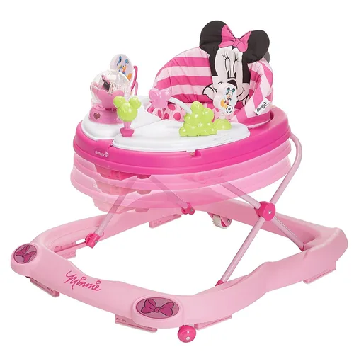 Vista 5 de Andadores y centro de actividades para bebés Minnie Mouse de Disney Baby, andador rosa con música y luces de purpurina