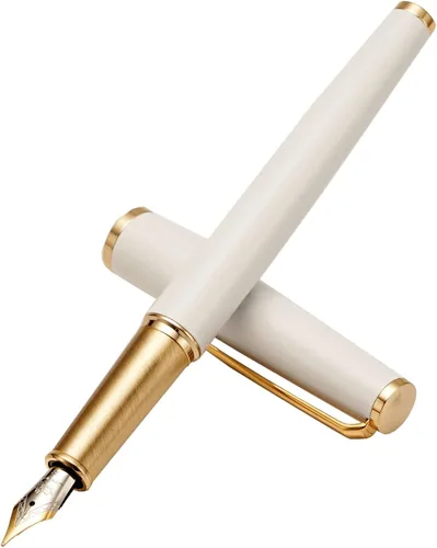Vista 12 de Jinhao - Pluma estilográfica de metal 95, punta media, color negro vívido con bolígrafo dorado para escribir Negro dorado