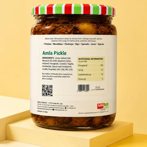 Vista 2 de Add me Hecho en casa Amla Pickle sin semillas Amla Ka Achar - 500gm tarro de cristal