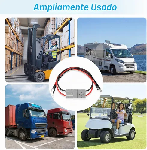 Vista 7 de 2 piezas 50Amp 10 Awg batería conexión rápida con terminal de junta Gris-10Awg