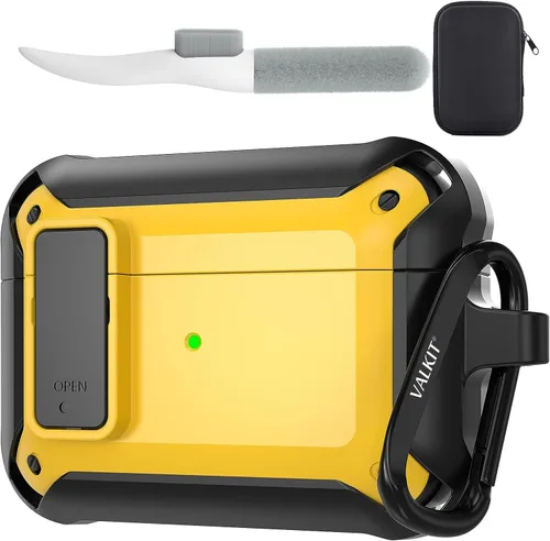 Vista 13 de Valkit Funda para Airpods Pro 2 con cerradura, funda militar de cuerpo completo para AirPod Pro rígida con llavero, funda para Airpods Pro de 2ª/1ª
