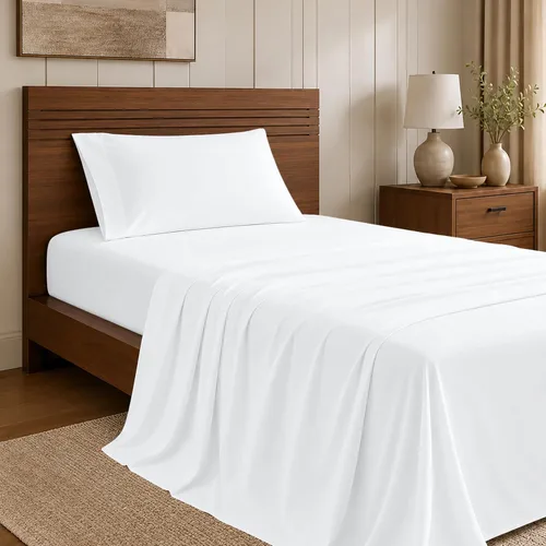 Vista 36 de ROYALE LINENS Juego de sábanas Cal King de 4 piezas, ropa de cama de microfibra suave cepillada de 1800 hilos, 1 sábana bajera, 1 sábana encimera, 2