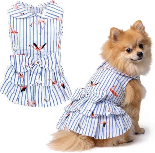 Vista 122 de Parisian Pet Chambray - Vestido para perro - Ligero sin mangas para perro, niña, talla XS Chambray en general