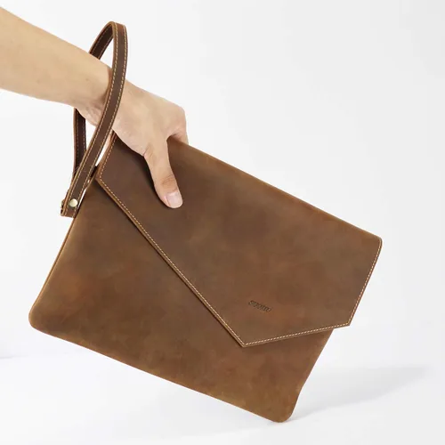 Vista 2 de Suohu - Bolso de mano de piel para hombre