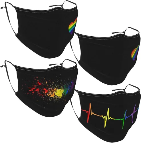 Vista 2 de 4 cubrebocas de tela divertida cómodos pasamontañas reutilizable bufanda ajustable para adultos con 8 filtros