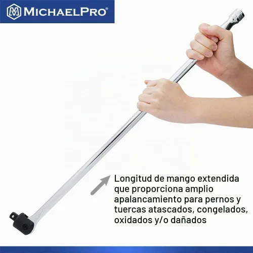 Vista 4 de MichaelPro Barra disyuntora de extensión de 1/2 pulgada x 24 pulgadas, acero Cr-V premium MP007006