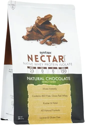 Vista 2 de Syntrax Nectar Natural, Chocolate 2 lbs. 100% aislado de proteína de suero