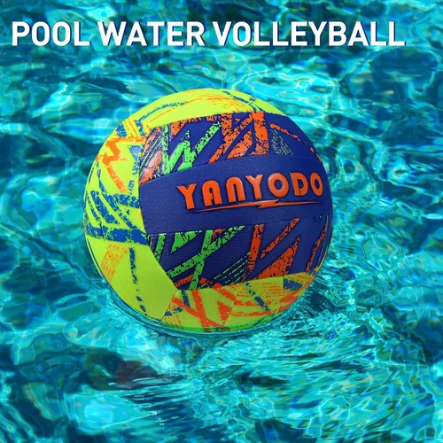 Vista 2 de YANYODO Swimming Pool Waterproof Beach Volleyball, Soft Indoor Outdoor Size 5 Volleyball with Pump for Teenagers Adults Swimming Pool Beach Games to