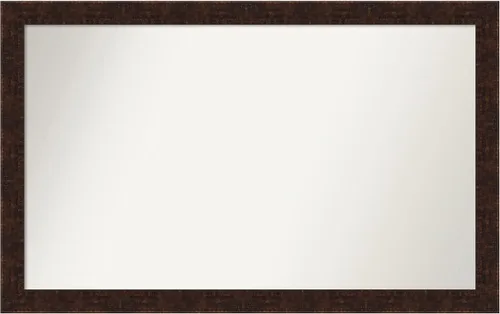 Vista 40 de Amanti Art Espejo de baño de bronce para sobre fregadero, 24 x 24 pulgadas, espejo de tocador cuadrado estrecho de bronce Manhattan, marco de madera